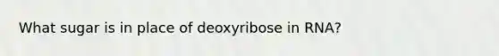 What sugar is in place of deoxyribose in RNA?