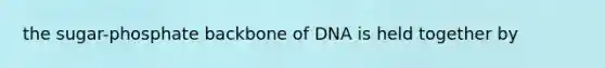 the sugar-phosphate backbone of DNA is held together by