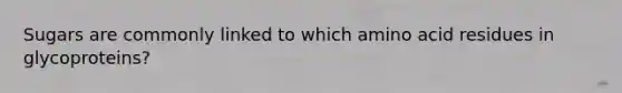 Sugars are commonly linked to which amino acid residues in glycoproteins?