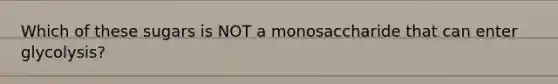 Which of these sugars is NOT a monosaccharide that can enter glycolysis?