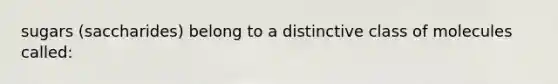 sugars (saccharides) belong to a distinctive class of molecules called: