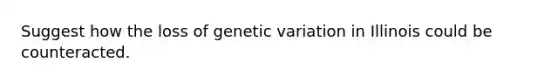 Suggest how the loss of genetic variation in Illinois could be counteracted.