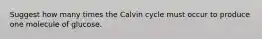 Suggest how many times the Calvin cycle must occur to produce one molecule of glucose.