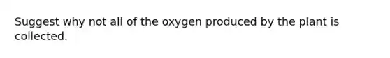 Suggest why not all of the oxygen produced by the plant is collected.