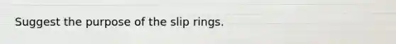 Suggest the purpose of the slip rings.