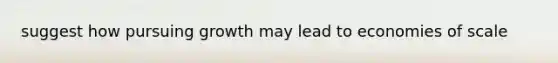 suggest how pursuing growth may lead to economies of scale