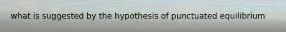 what is suggested by the hypothesis of punctuated equilibrium