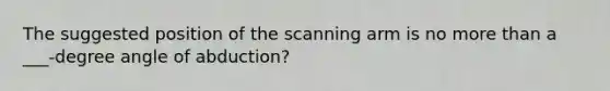 The suggested position of the scanning arm is no more than a ___-degree angle of abduction?