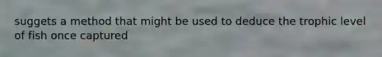 suggets a method that might be used to deduce the trophic level of fish once captured