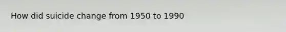 How did suicide change from 1950 to 1990