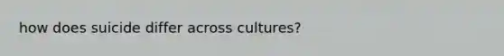 how does suicide differ across cultures?