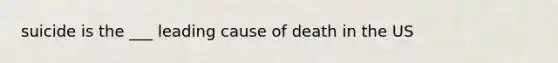 suicide is the ___ leading cause of death in the US