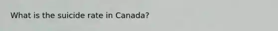 What is the suicide rate in Canada?