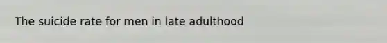 The suicide rate for men in late adulthood