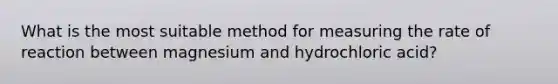 What is the most suitable method for measuring the rate of reaction between magnesium and hydrochloric acid?