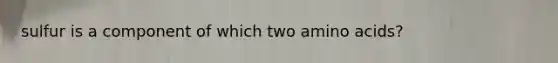 sulfur is a component of which two amino acids?