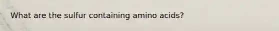 What are the sulfur containing amino acids?