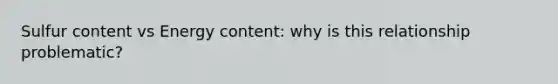 Sulfur content vs Energy content: why is this relationship problematic?