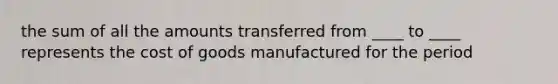 the sum of all the amounts transferred from ____ to ____ represents the cost of goods manufactured for the period