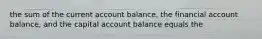 the sum of the current account balance, the financial account balance, and the capital account balance equals the