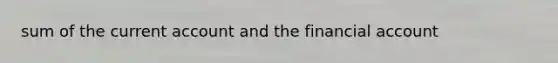 sum of the current account and the financial account
