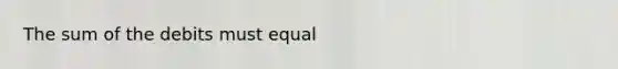 The sum of the debits must equal