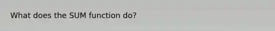 What does the SUM function do?