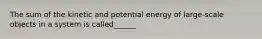 The sum of the kinetic and potential energy of large-scale objects in a system is called______