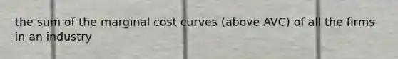 the sum of the marginal cost curves (above AVC) of all the firms in an industry