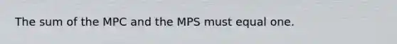 The sum of the MPC and the MPS must equal one.