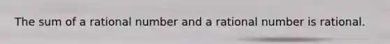 The sum of a rational number and a rational number is rational.