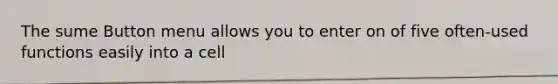 The sume Button menu allows you to enter on of five often-used functions easily into a cell
