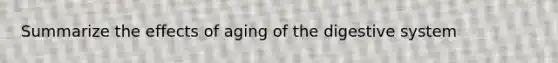 Summarize the effects of aging of the digestive system