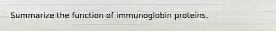 Summarize the function of immunoglobin proteins.