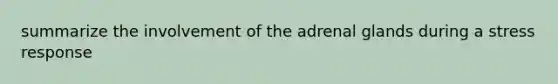 summarize the involvement of the adrenal glands during a stress response