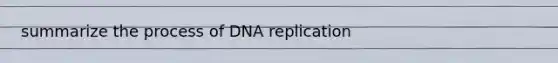 summarize the process of DNA replication