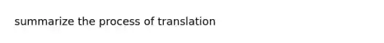 summarize the process of translation