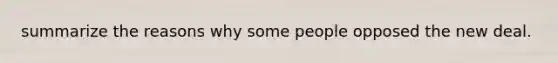 summarize the reasons why some people opposed the new deal.