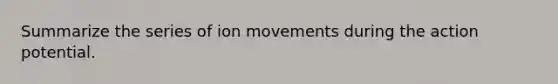 Summarize the series of ion movements during the action potential.