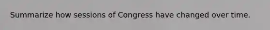 Summarize how sessions of Congress have changed over time.