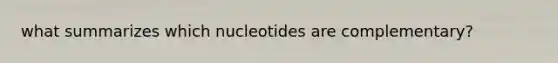 what summarizes which nucleotides are complementary?