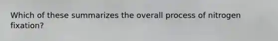 Which of these summarizes the overall process of nitrogen fixation?