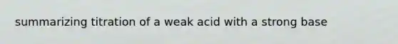 summarizing titration of a weak acid with a strong base