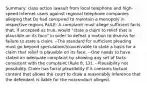 Summary: class action lawsuit from local telephone and high-speed Internet users against regional telephone companies alleging that Ds had conspired to maintain a monopoly in respective regions RULE: A complaint must allege sufficient facts that, if accepted as true, would "state a claim to relief that is plausible on its face" in order to defeat a motion to dismiss for failure to state a claim. --The standard for sufficient pleading must go beyond speculation//conceivable to state a basis for a claim that relief is plausible on its face. --One needs to have stated an adequate complaint by showing any set of facts consistent with the complaint (Rule 8, 12). --Plausibility not possibility. Claim has facial plausibility if it contains factual content that allows the court to draw a reasonably inference that the defendant is liable for the misconduct alleged.