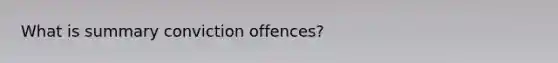 What is summary conviction offences?