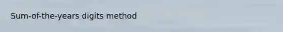 Sum-of-the-years digits method