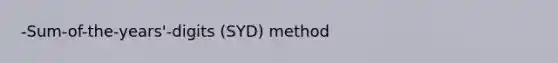 -Sum-of-the-years'-digits (SYD) method