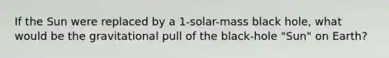 If the Sun were replaced by a 1-solar-mass black hole, what would be the gravitational pull of the black-hole "Sun" on Earth?