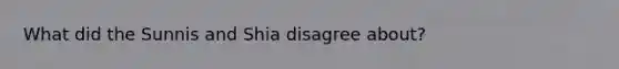 What did the Sunnis and Shia disagree about?