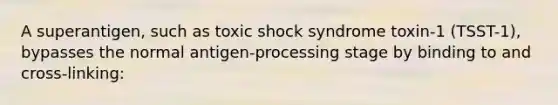 A superantigen, such as toxic shock syndrome toxin-1 (TSST-1), bypasses the normal antigen-processing stage by binding to and cross-linking: